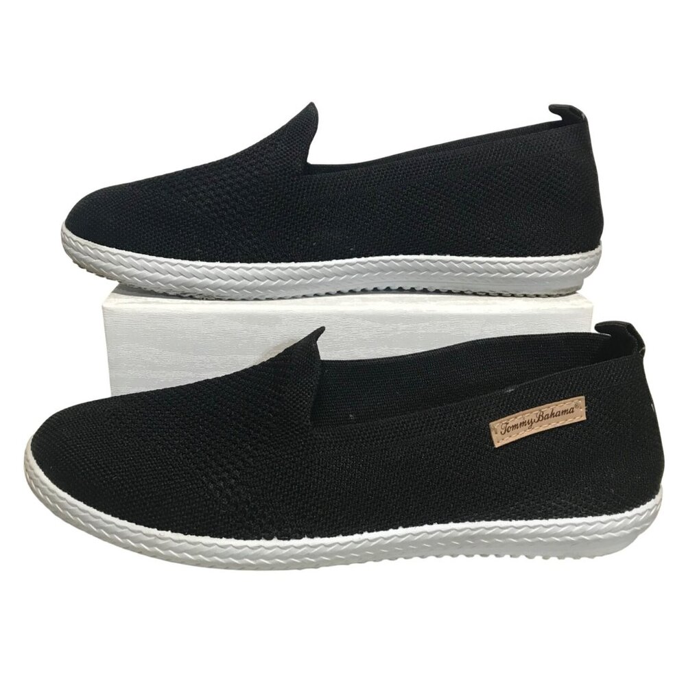 Tommy Bahama Women's Black Slip-On Canvas Casual Shoes Size 9.5 Style S9768